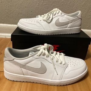NWT Nike Air Jordan 1 Retro Low OG White Neutral Grey Size 12.5